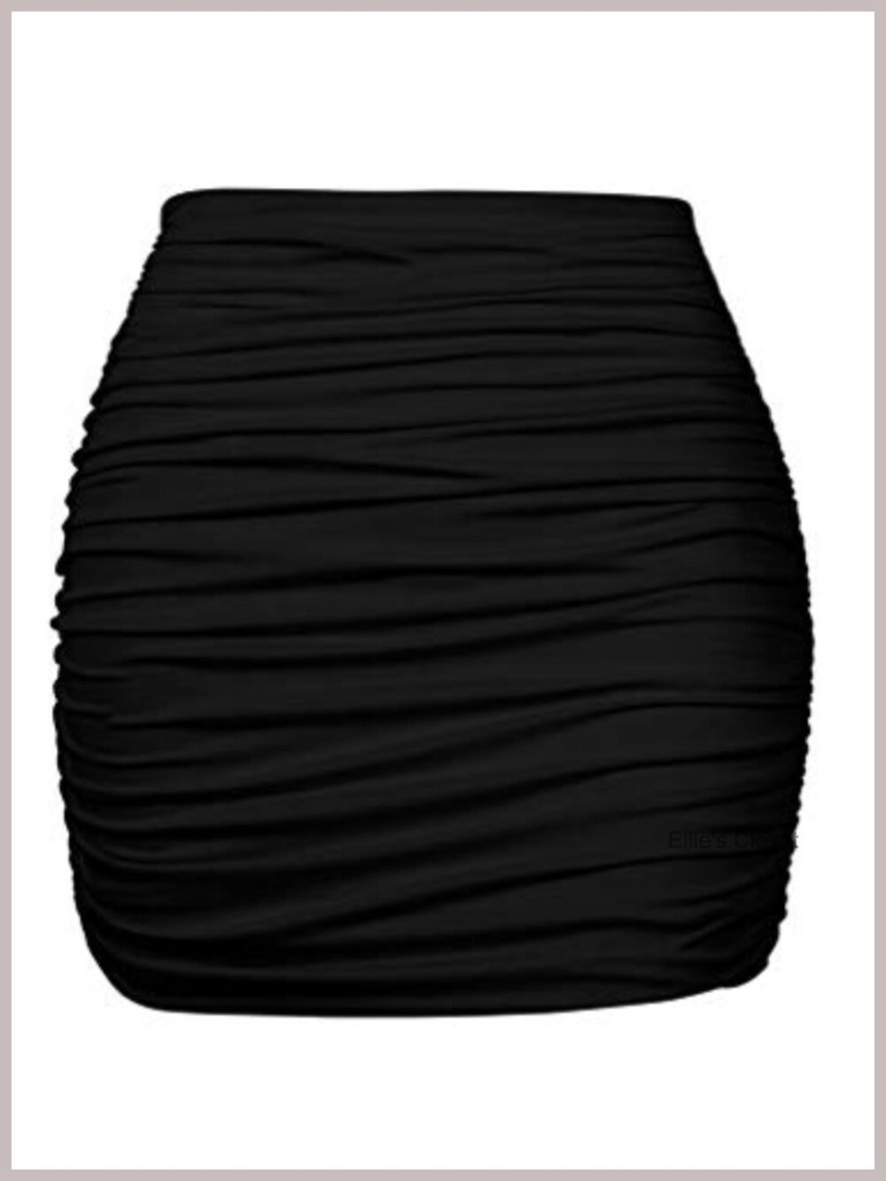 High Waist Ruched Bodycon Mini Club Skirt Polyester Spandex